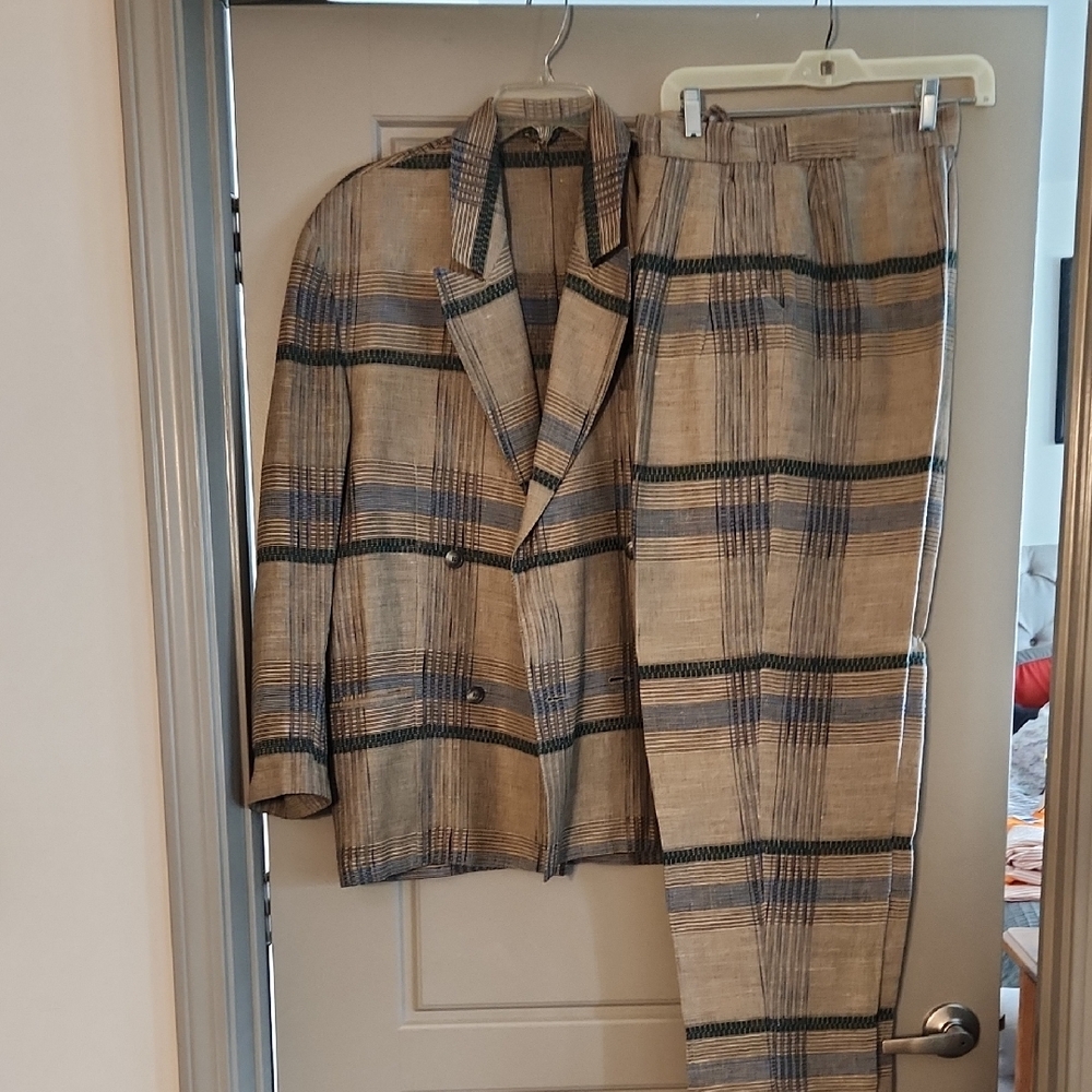Men's Plaid Blazer and Pants Set